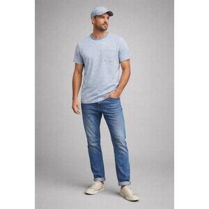 Faherty Striped Pocket Tee Blue White Men’s Large Soft Premium Shirt